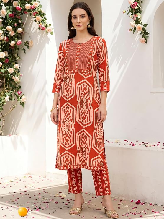 Women's Printed Kurta Pant Set | Ethnic Wear