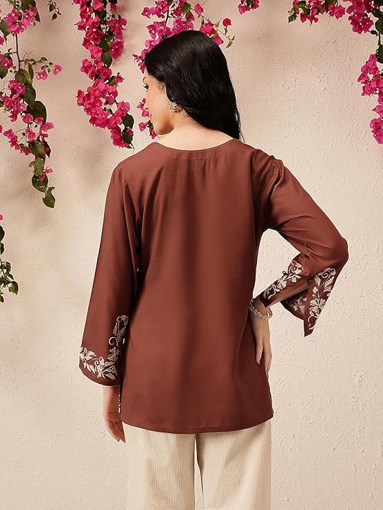 Women's Embroidered Kurti Palazzo Set