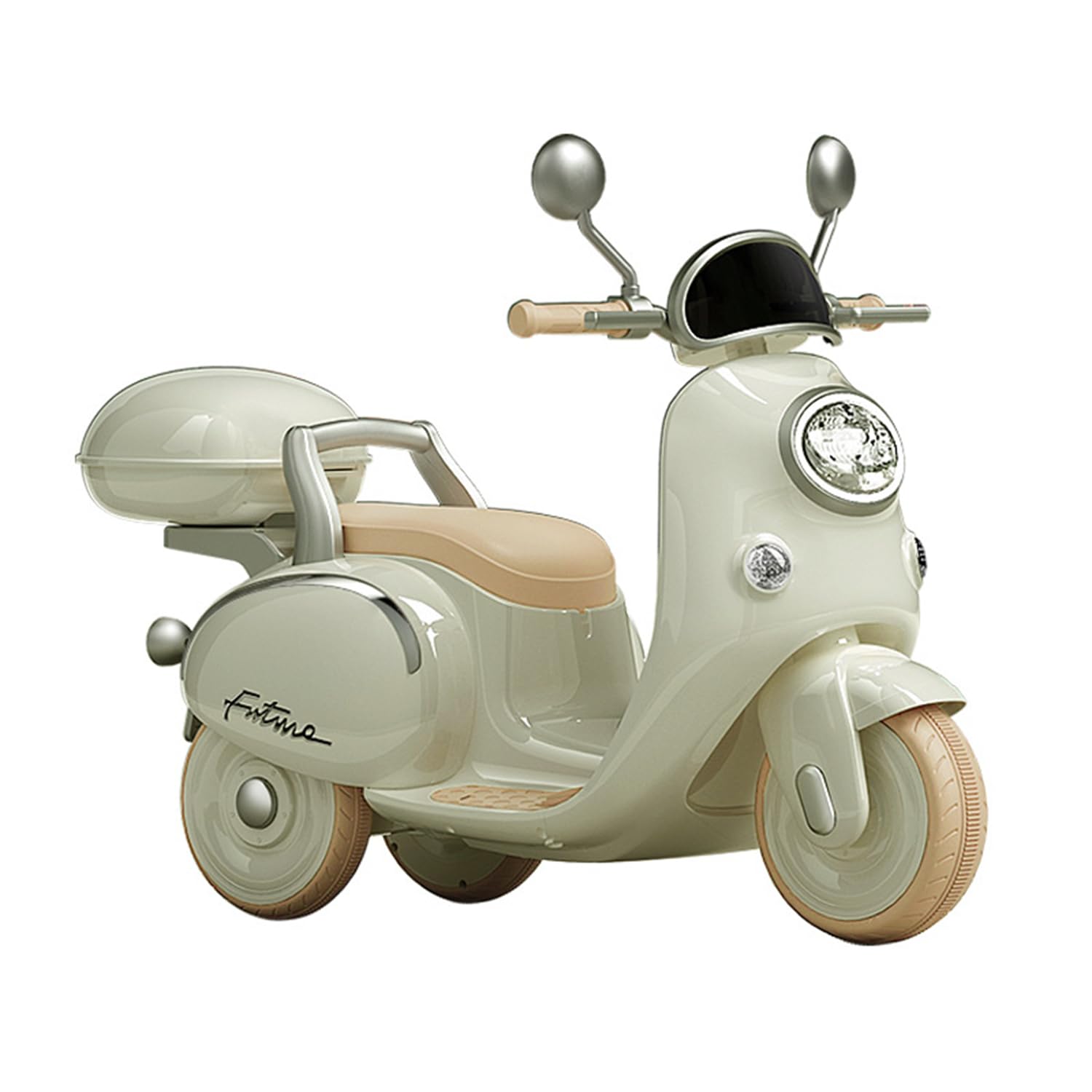 🛵 Kids Electric Ride-On Scooter | Rechargeable Battery Operated Vespa Style Scooter with LED Lights, Music & Training Wheels | Multiple Colors