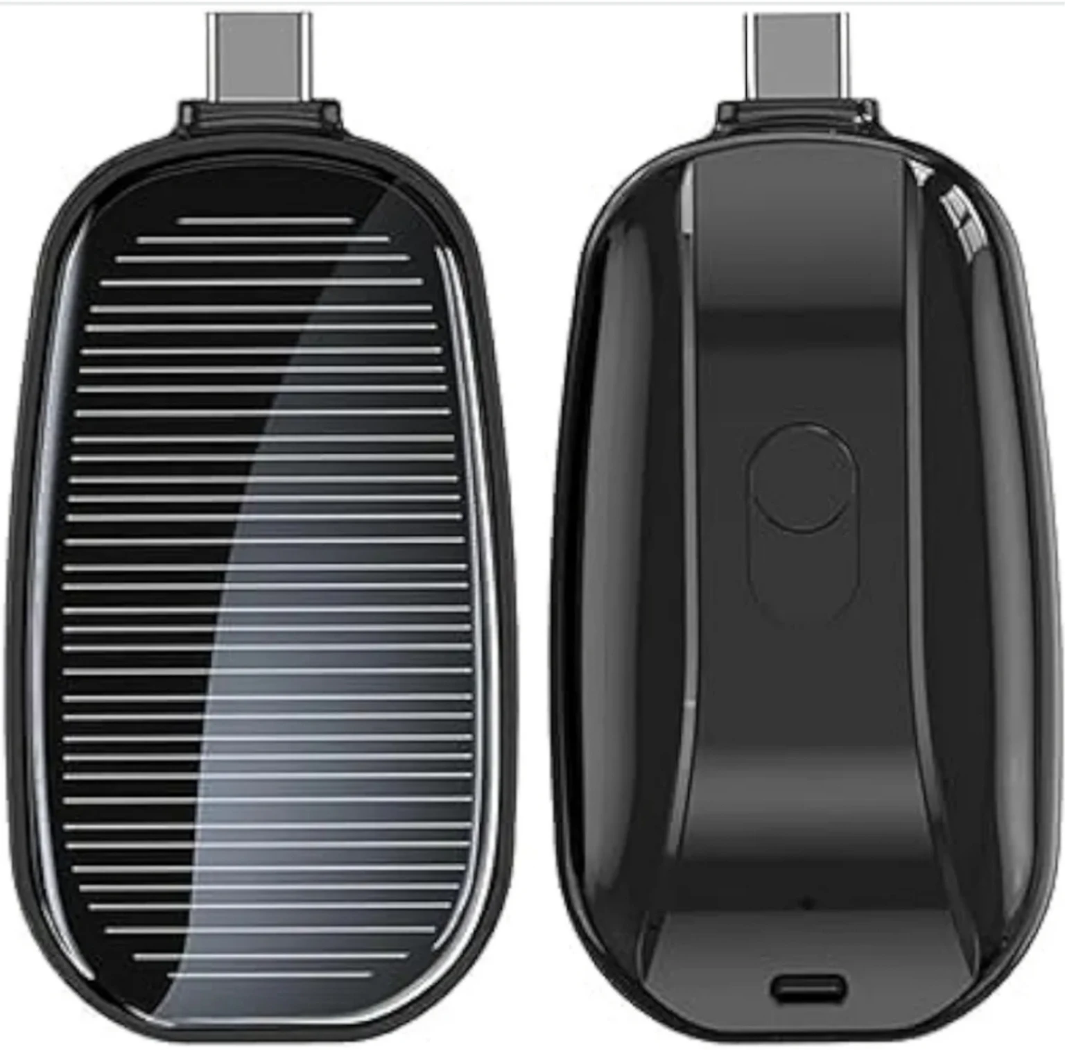 Mini Solar Emergency Phone Charger | Portable Type-C Solar Charging Keychain | Outdoor Travel Backup Charger for Android Devices