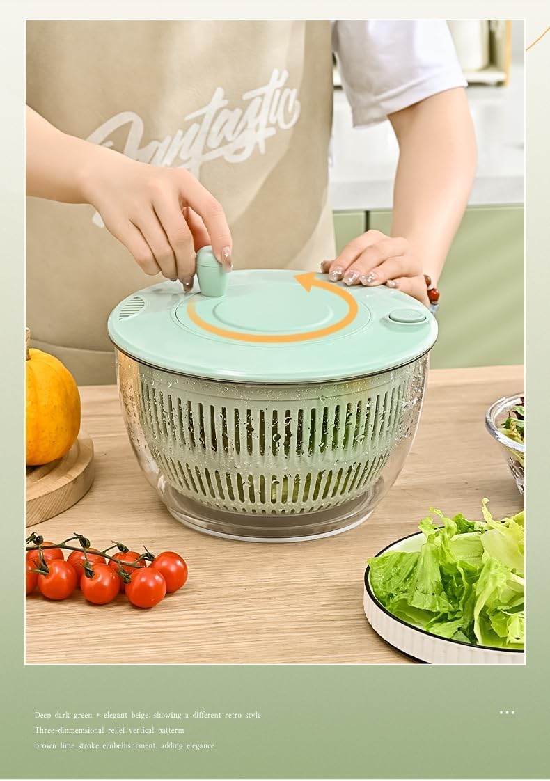 Manual Salad Spinner & Vegetable Washer Bowl | Quick Dry Kitchen Tool
